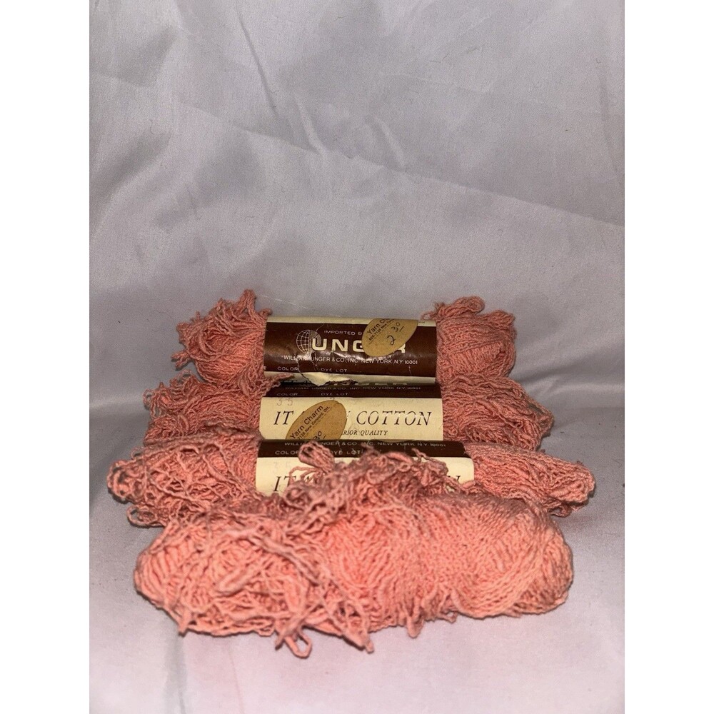 4 Pink #35 Unger Skein 100% Italian Cotton Yarn